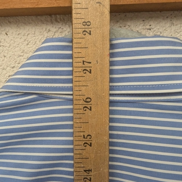 Chaps no iron size small button down shirt womens in periwinkle blue/white - Picture 10 of 11